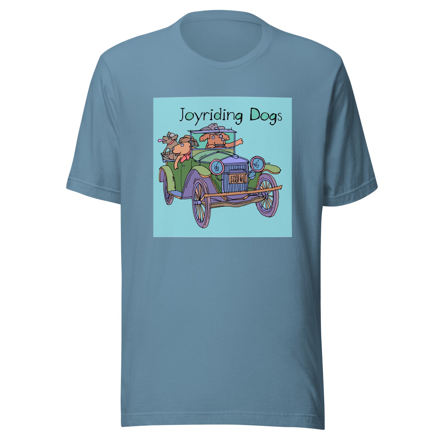 Cowboy Joyriding Dogs - Green Car - Unisex t-shirt