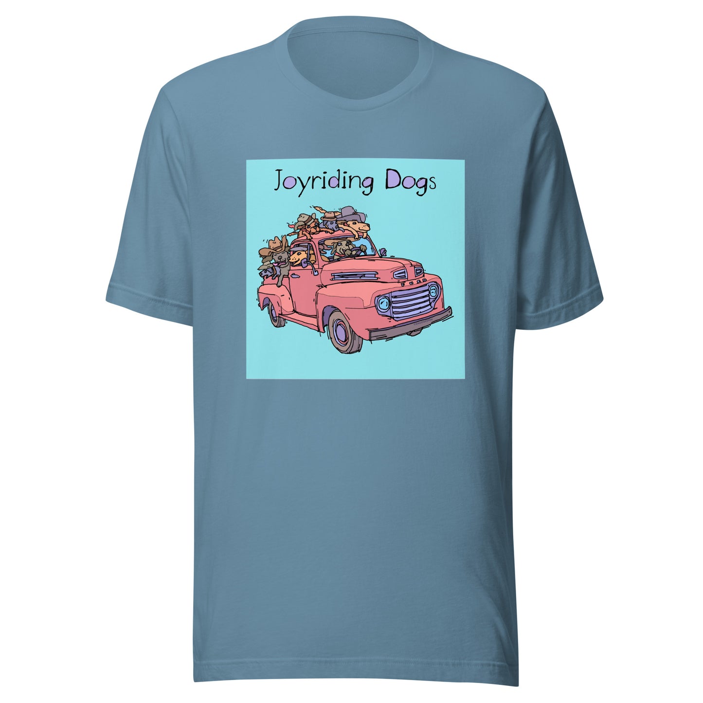 Cowboy Joyriding Dogs - Red Pickup - Unisex t-shirt