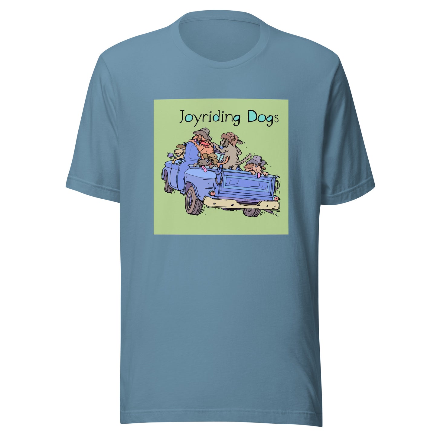 Cowboy Joyriding Dogs - Blue Pickup - Unisex t-shirt