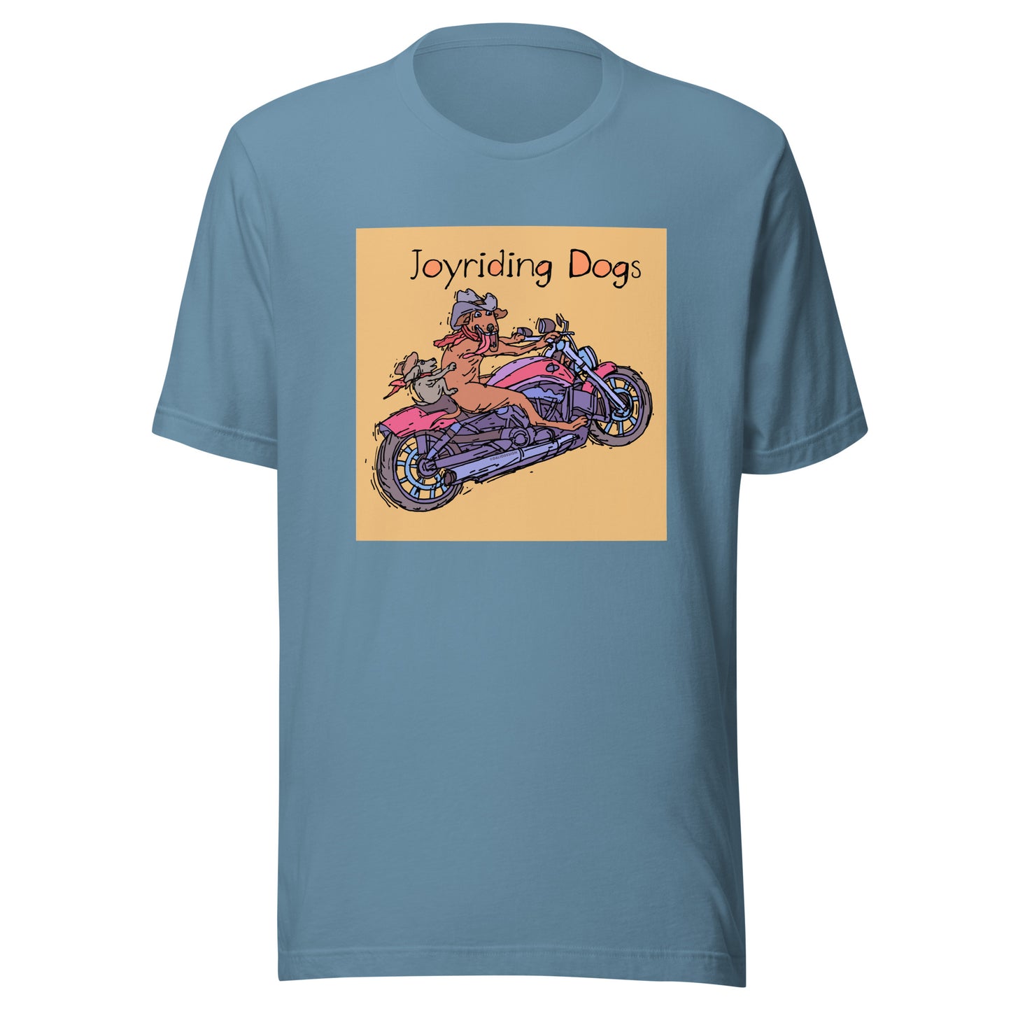 Cowboy Joyriding Dogs - Two Riders Red Motorcycle - Unisex t-shirt