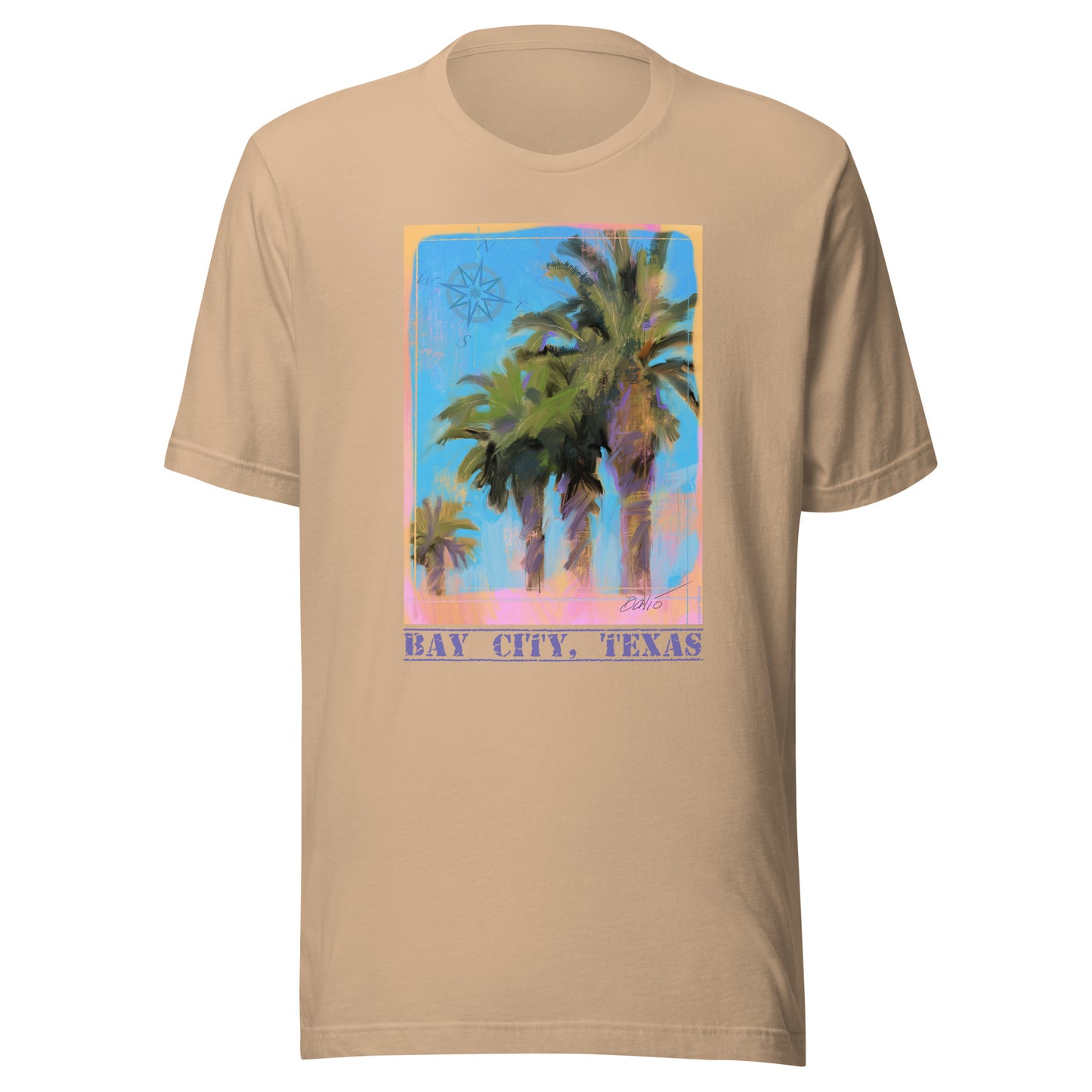 Bay City, Texas - Palms - Dark Font - Unisex t-shirt