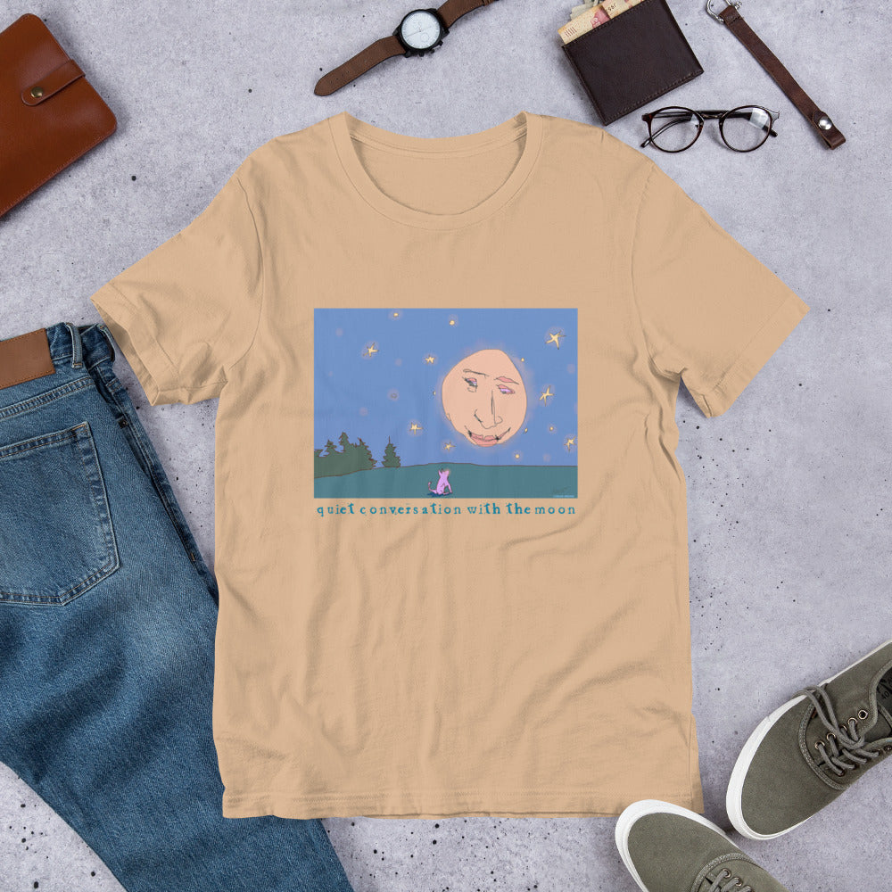 Quiet Conversation with the Moon - Dark Font - Unisex t-shirt