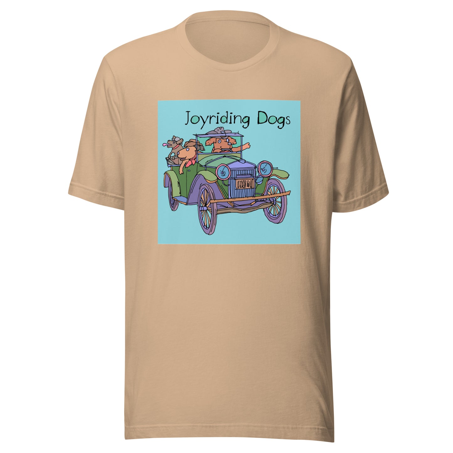 Cowboy Joyriding Dogs - Green Car - Unisex t-shirt