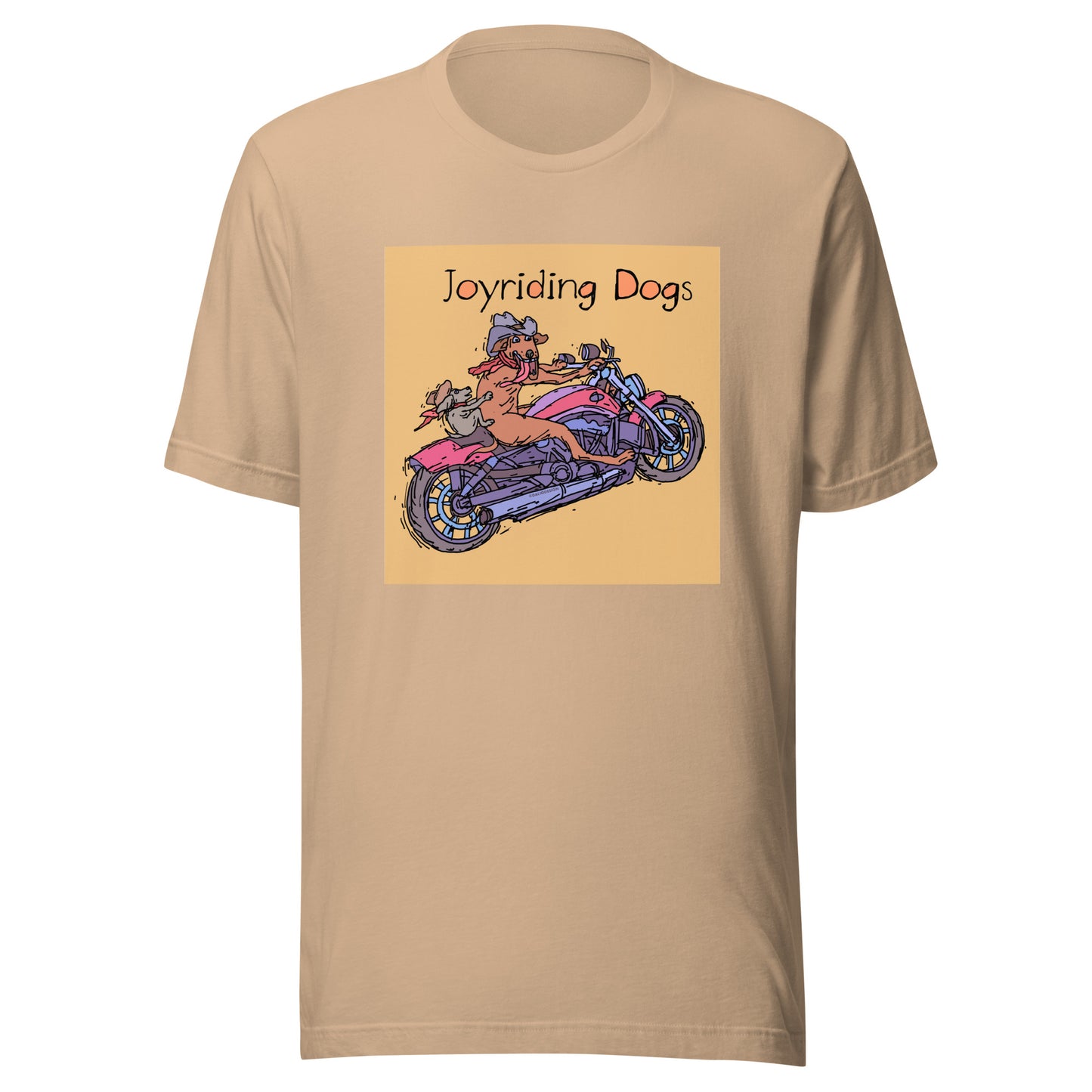 Cowboy Joyriding Dogs - Two Riders Red Motorcycle - Unisex t-shirt