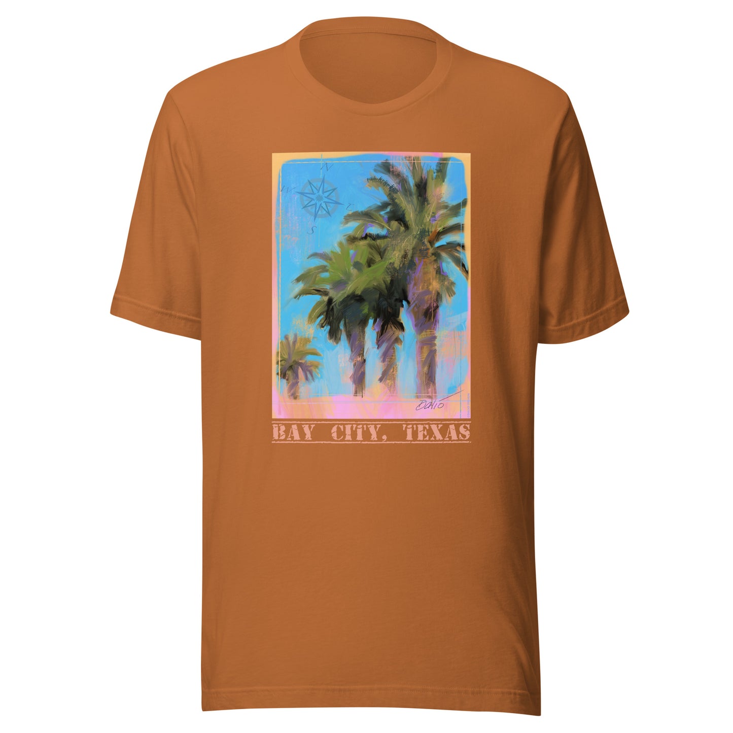 Bay City, Texas - Palms - Light Font - Unisex t-shirt