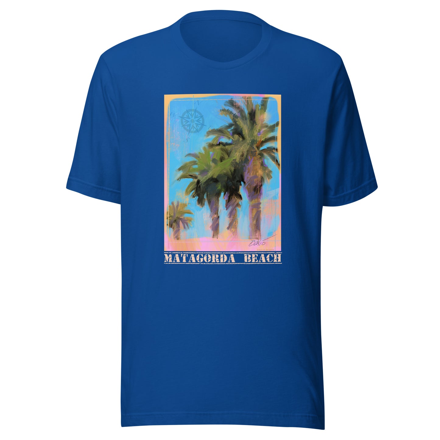 Matagorda Beach - Palms - Light Font - Unisex t-shirt