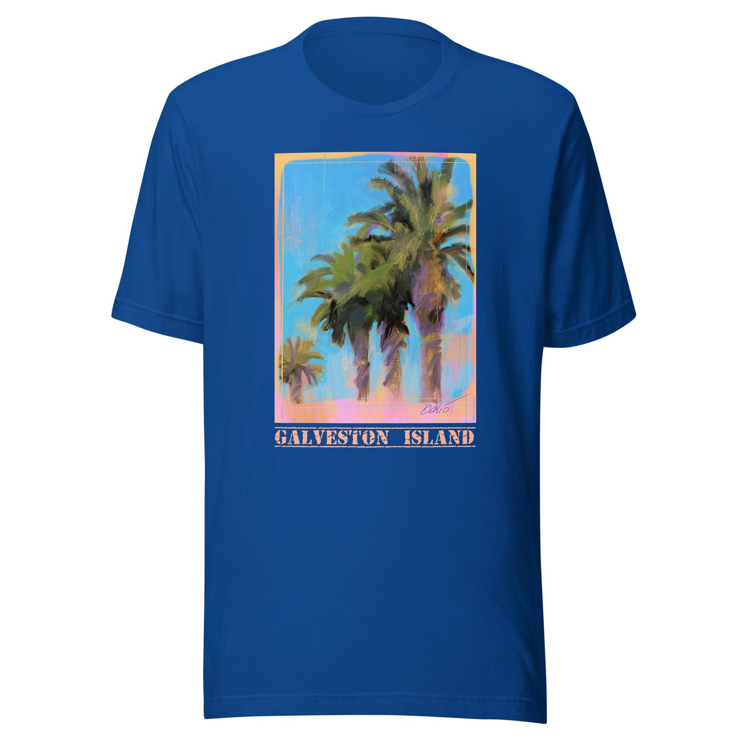 Galveston Island - Palms - Light Font - Unisex t-shirt