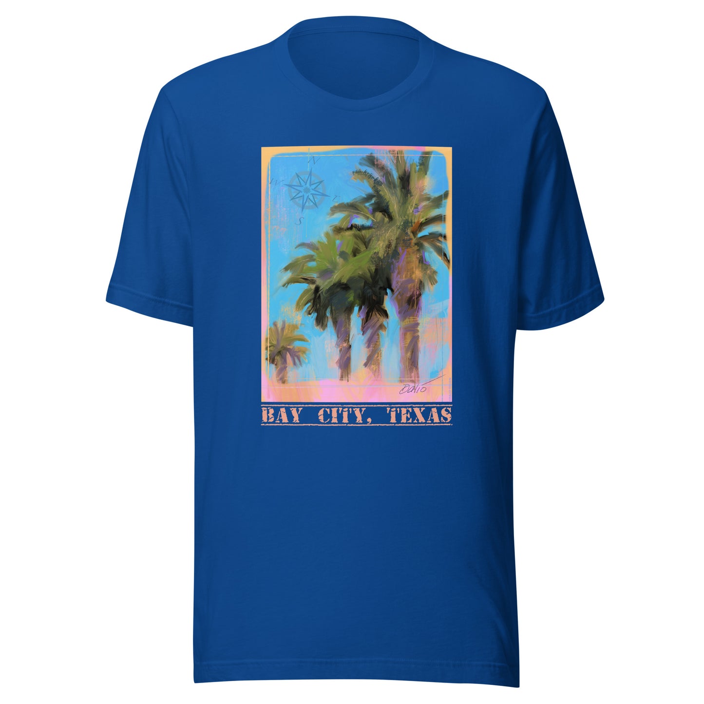 Bay City, Texas - Palms - Light Font - Unisex t-shirt