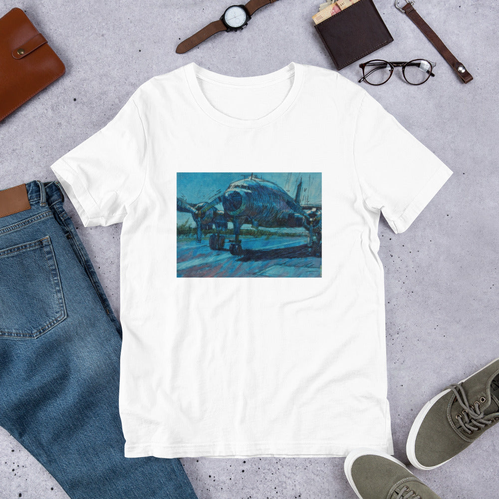 Airplane - Dark Blue/Linework - no text - Unisex t-shirt