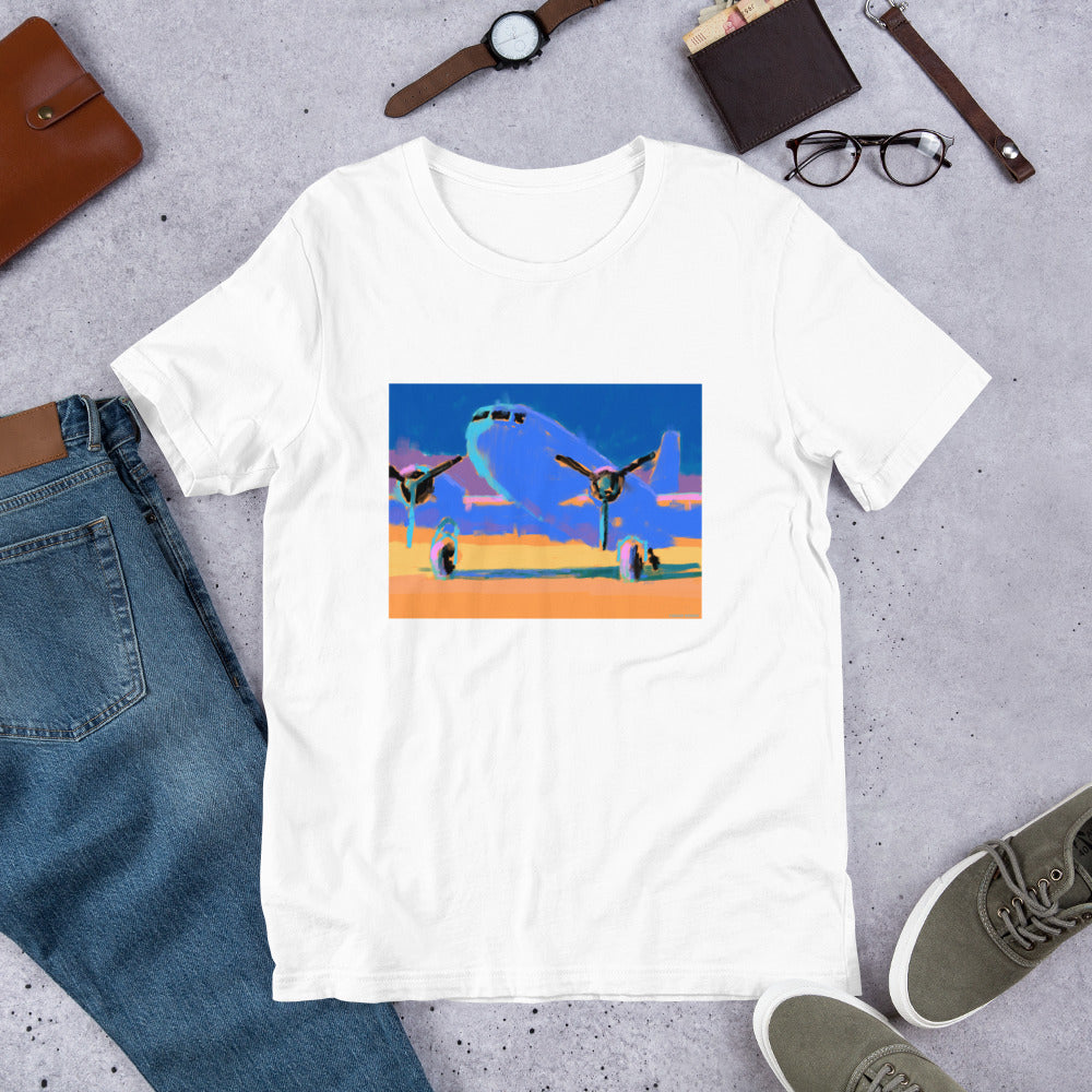 Airplane - Blue/Yellow - No Text - Unisex t-shirt