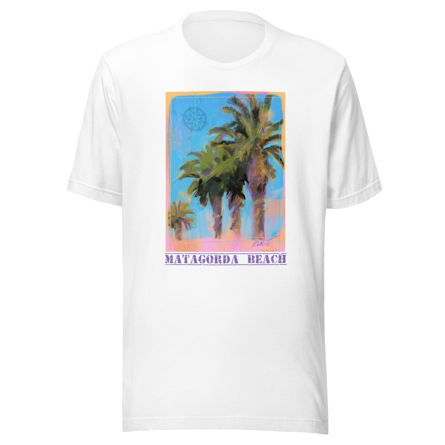 Matagorda Beach - Palms - Dark Font - Unisex t-shirt