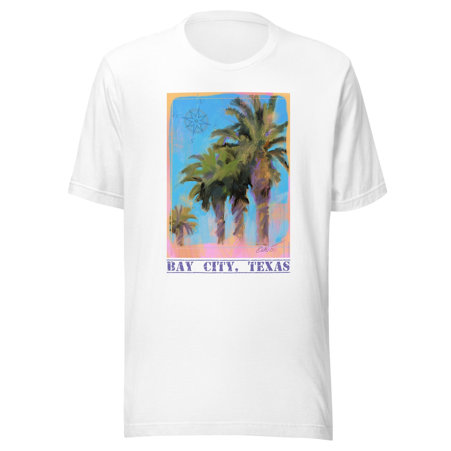 Bay City, Texas - Palms - Dark Font - Unisex t-shirt