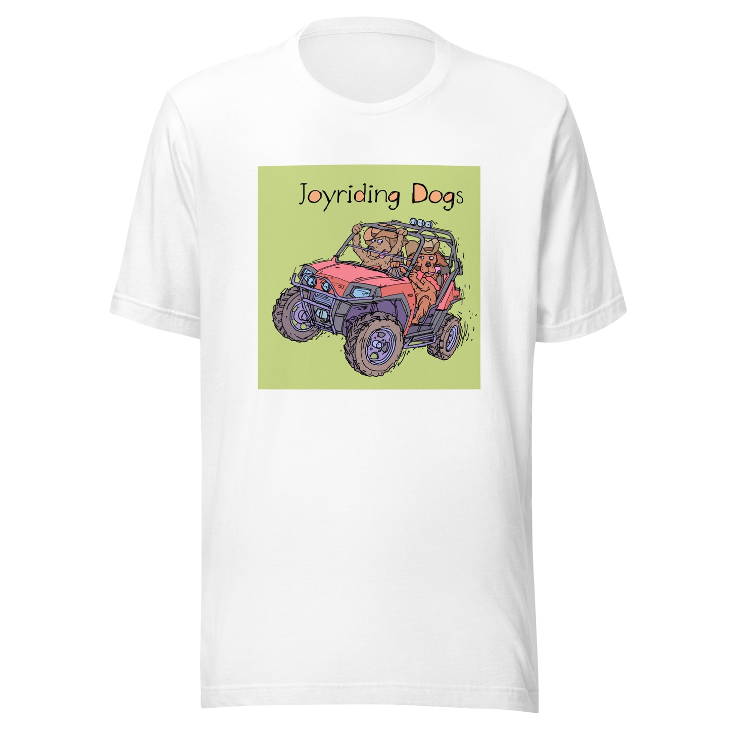 Cowboy Joiyriding Dogs - Two Riders in One Red ATV - Unisex t-shirt