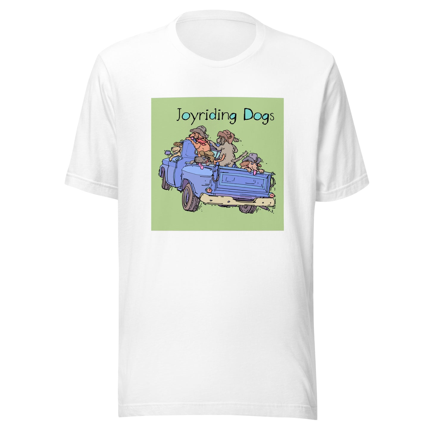 Cowboy Joyriding Dogs - Blue Pickup - Unisex t-shirt