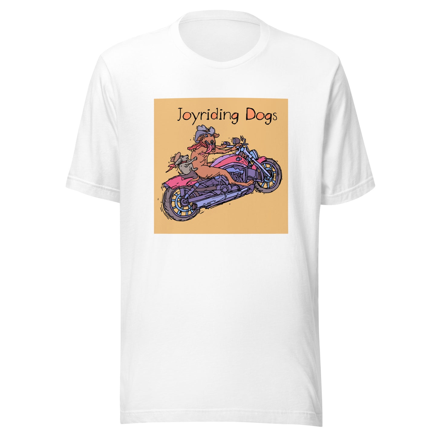 Cowboy Joyriding Dogs - Two Riders Red Motorcycle - Unisex t-shirt