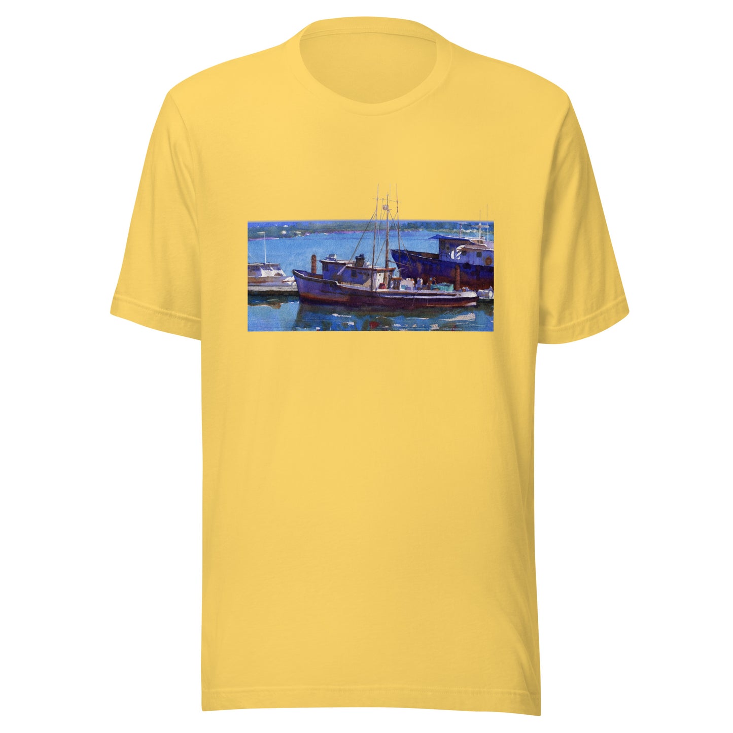 Fishing Boats - from watercolor - Unisex t-shirt