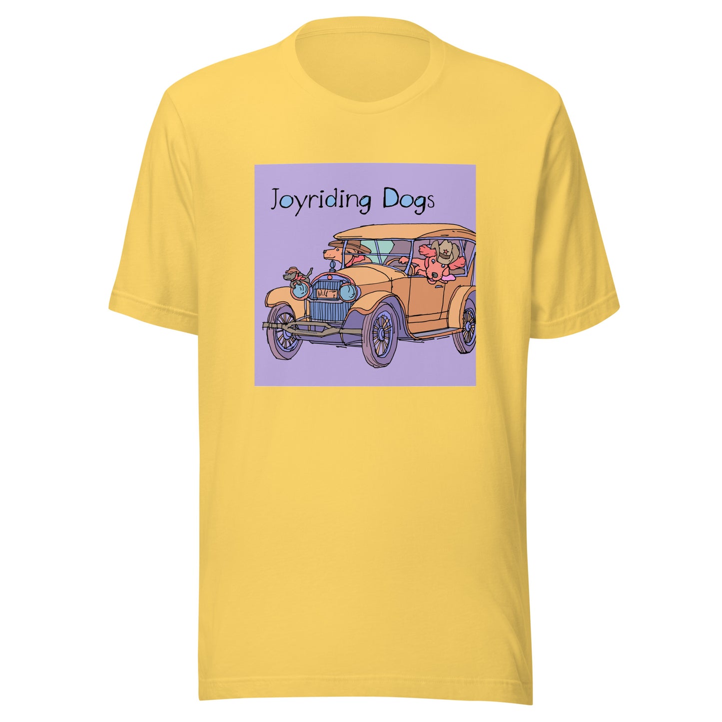 Cowboy Joyriding Dogs - Yellow Car - Unisex t-shirt