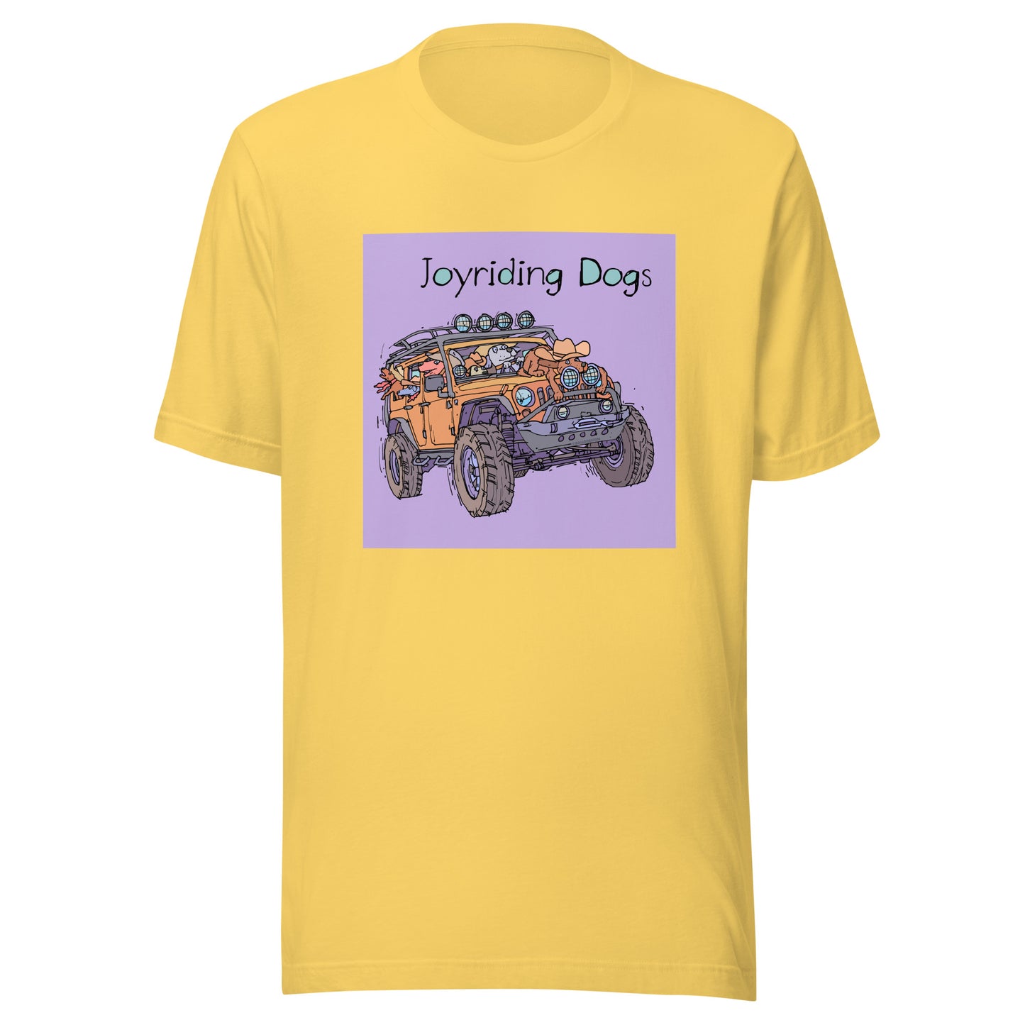 Cowboy Joyriding Dogs - Yellow Jeep - Unisex t-shirt