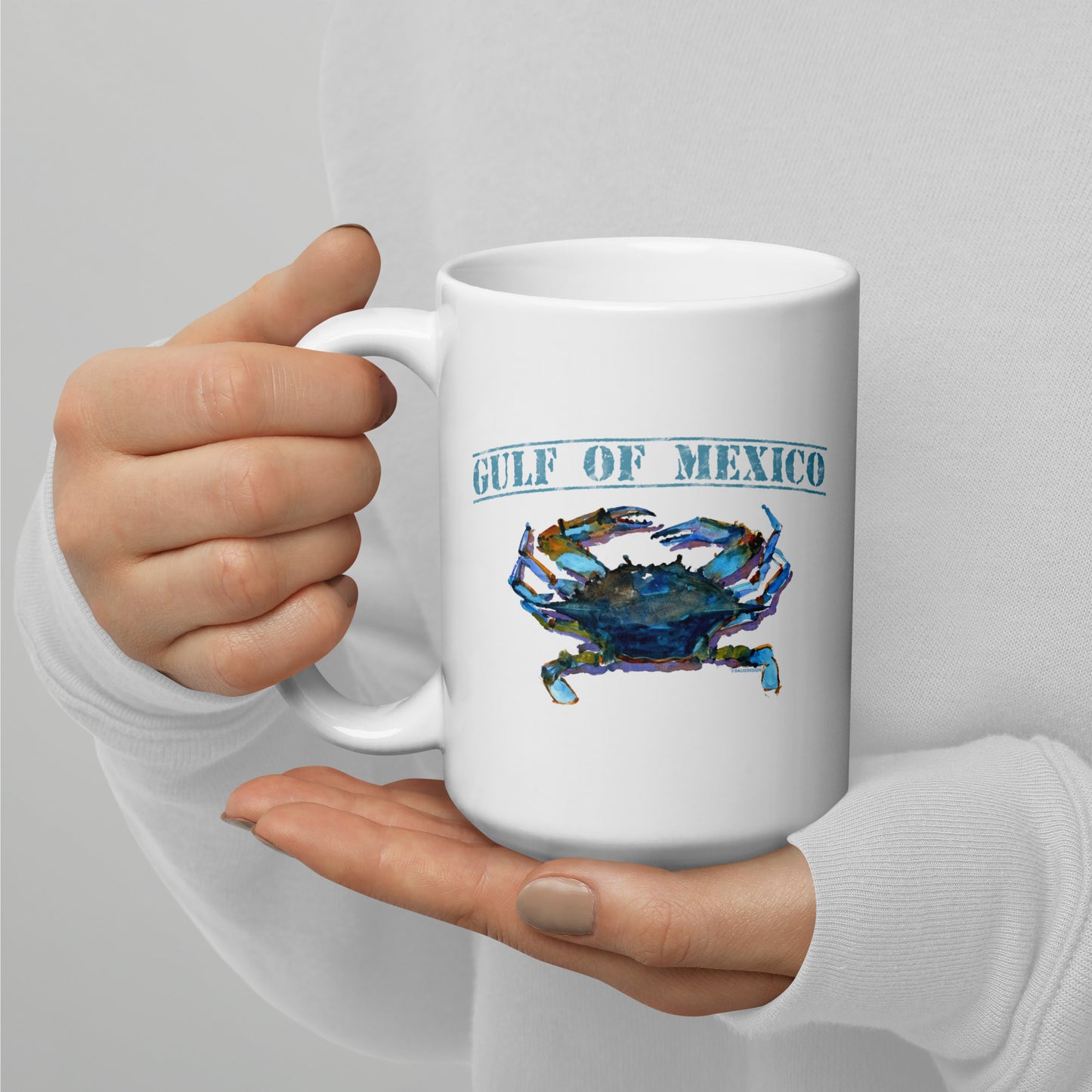 Gulf of Mexico Blue Crab - 15 oz White glossy mug - one image on each side