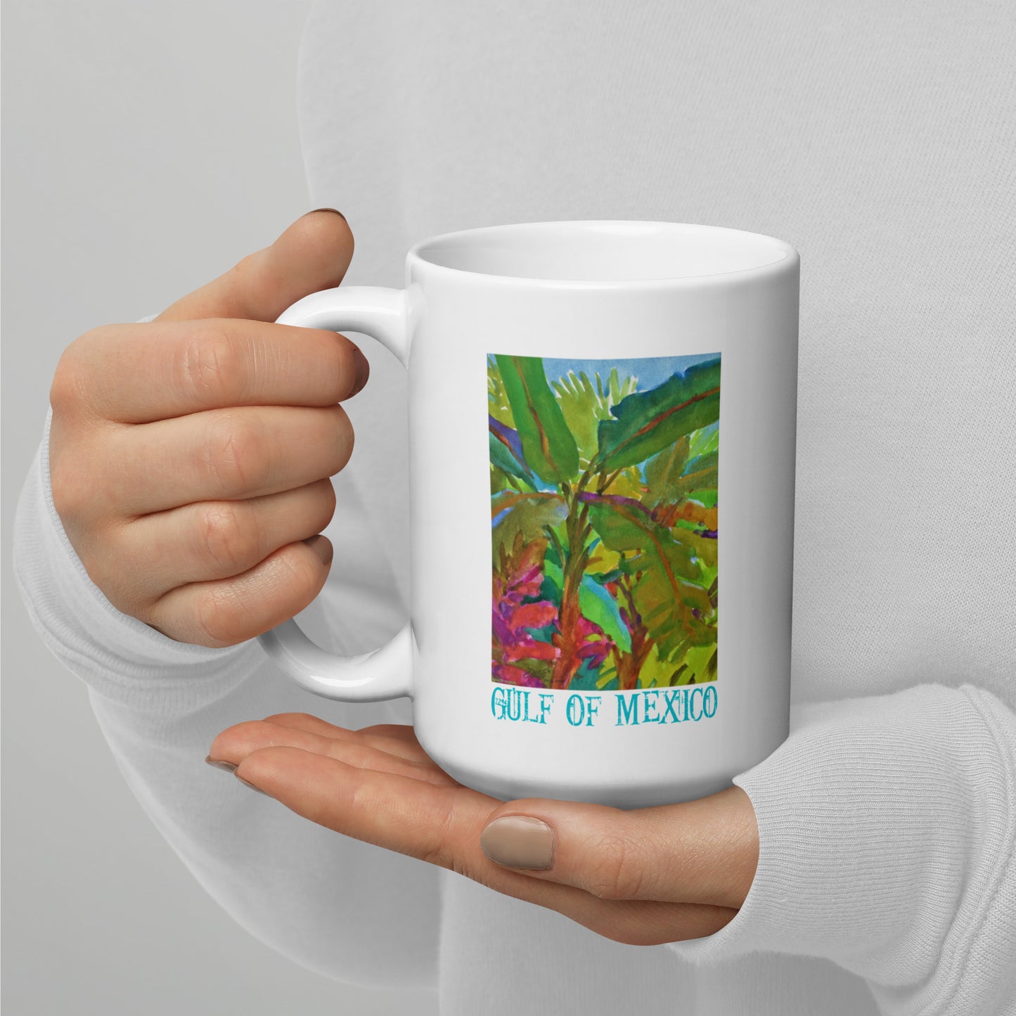 Gulf of Mexico - Banana Trees - 15 oz White glossy mug