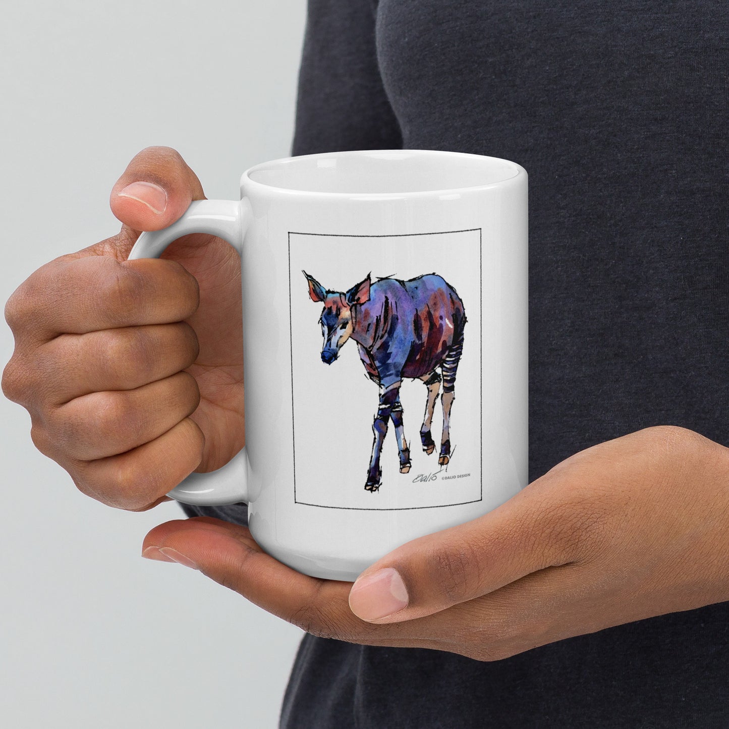 Okapi - 15 oz White glossy mug - designs on both sides