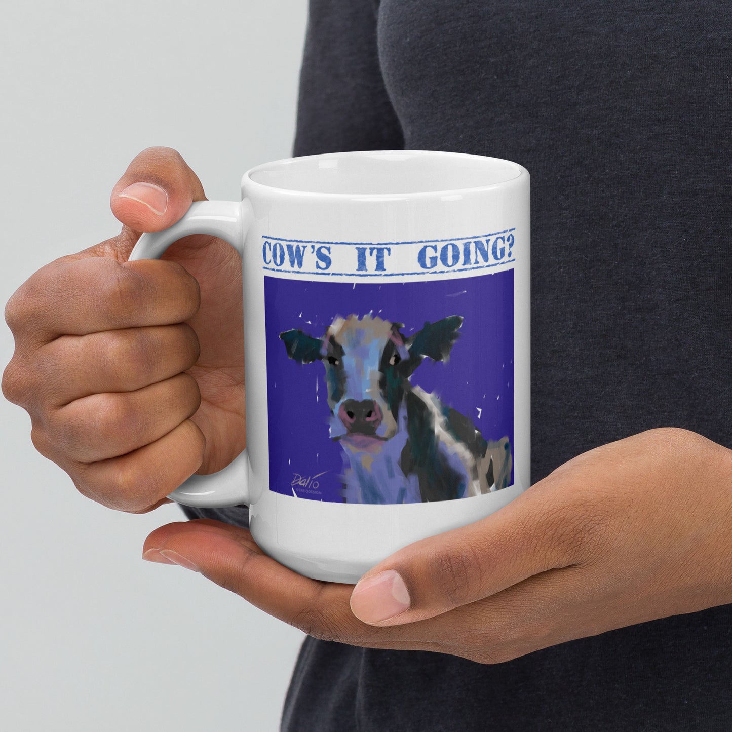 Cow’s It Going? - 15 oz White glossy mug - designs on both sides