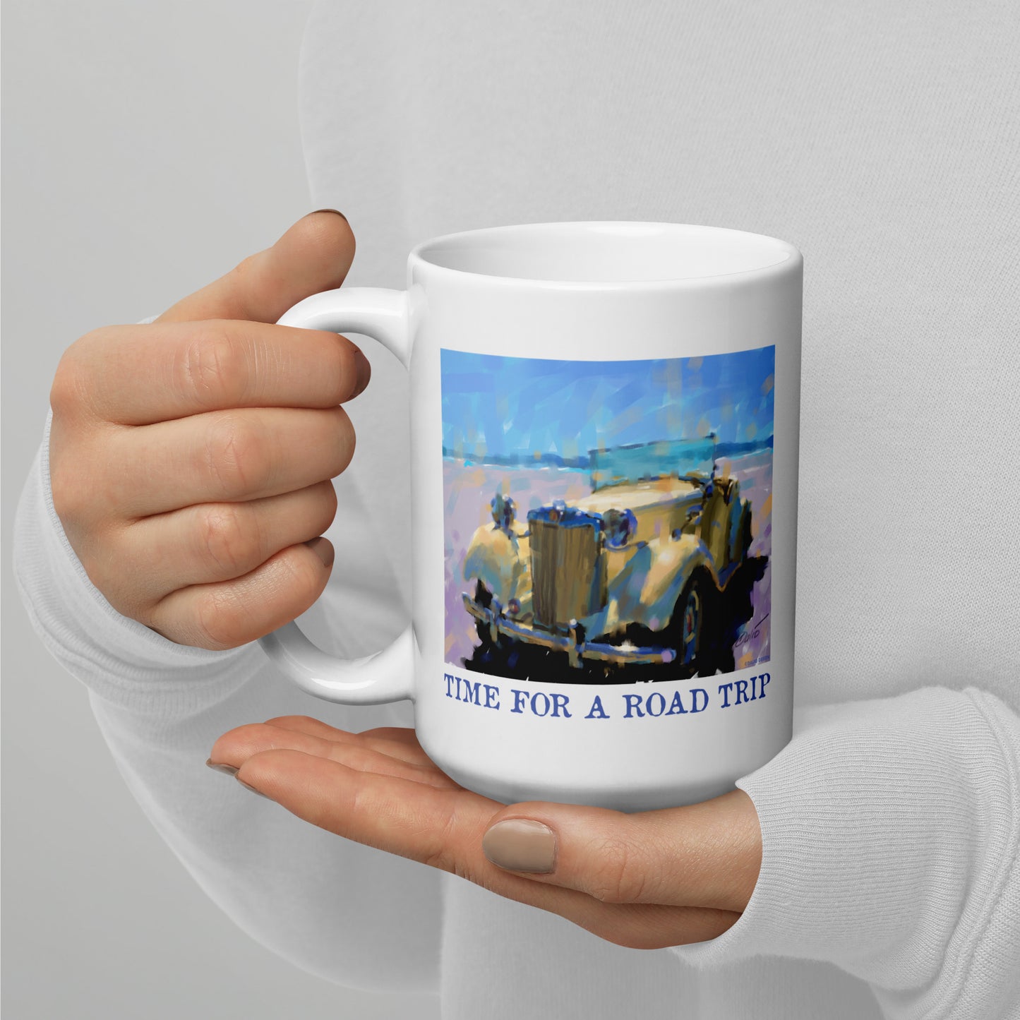 Time for a Road Trip - 15 oz White glossy mug - designs on both sides