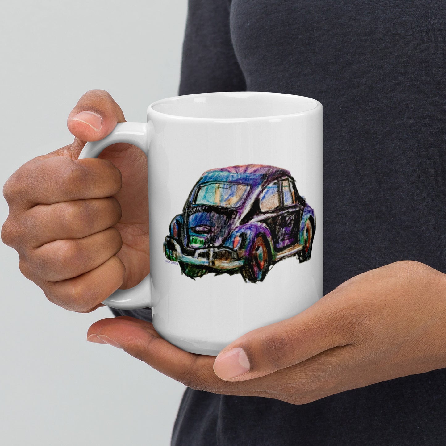 Volkswagen Beetle - 15 oz White glossy mug - designs on both sides