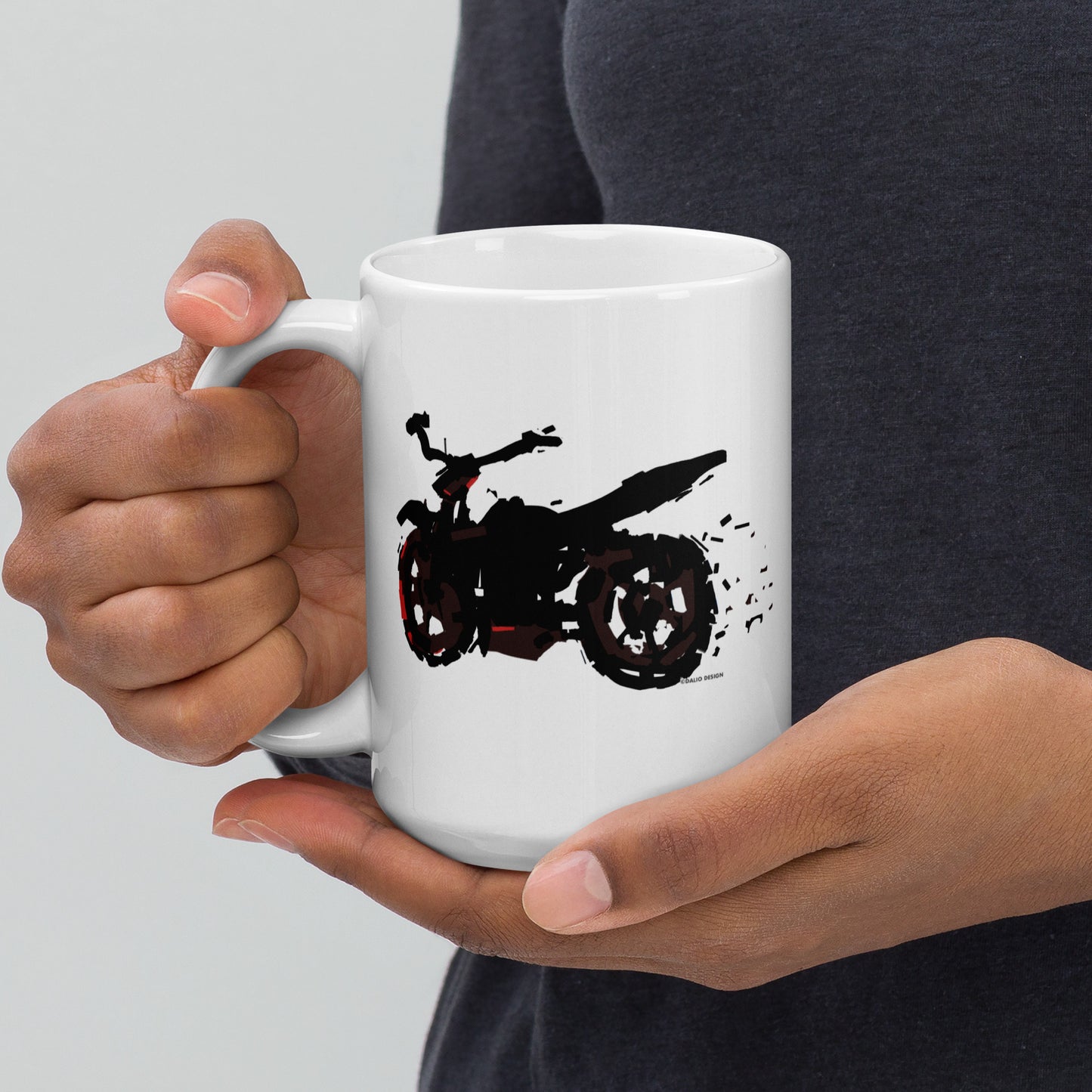 Motorcycle - 15 oz White glossy mug - designs on both sides