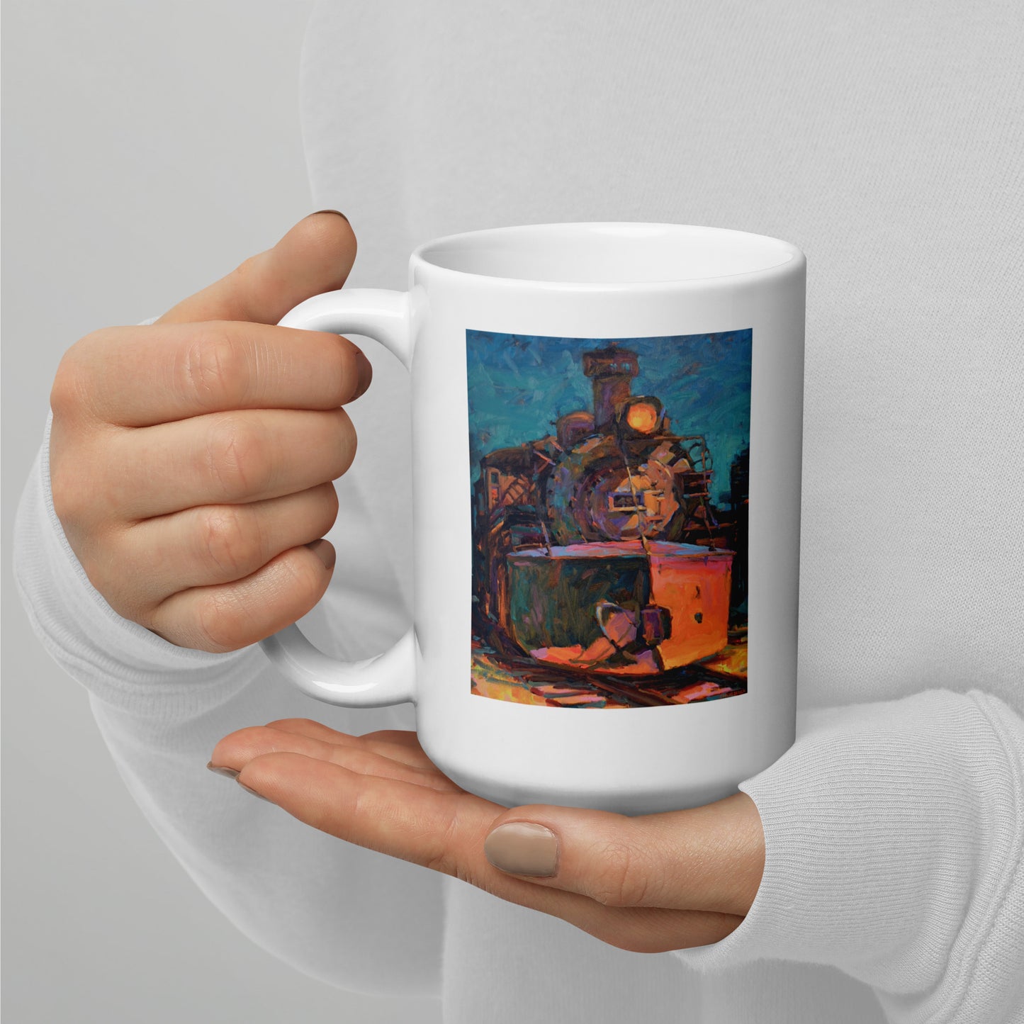 Cumbres Toltec Locomotive - 15 oz White glossy mug - designs on both sides