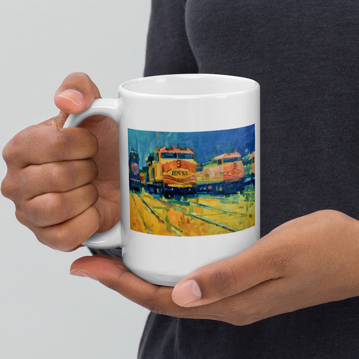 Galveston Locomotives - 15 oz White glossy mug - designs on both sides