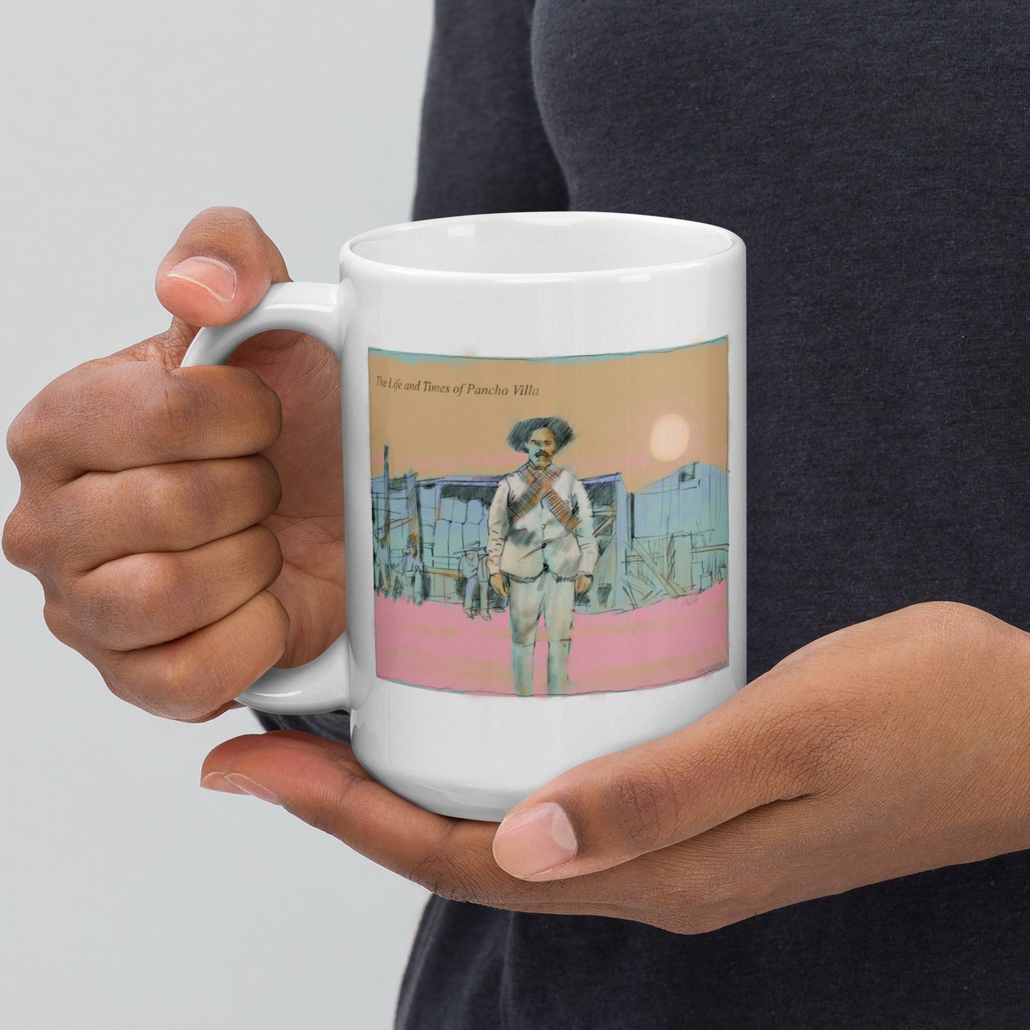 Poncho Villa - 15 oz White glossy mug - designs on both sides