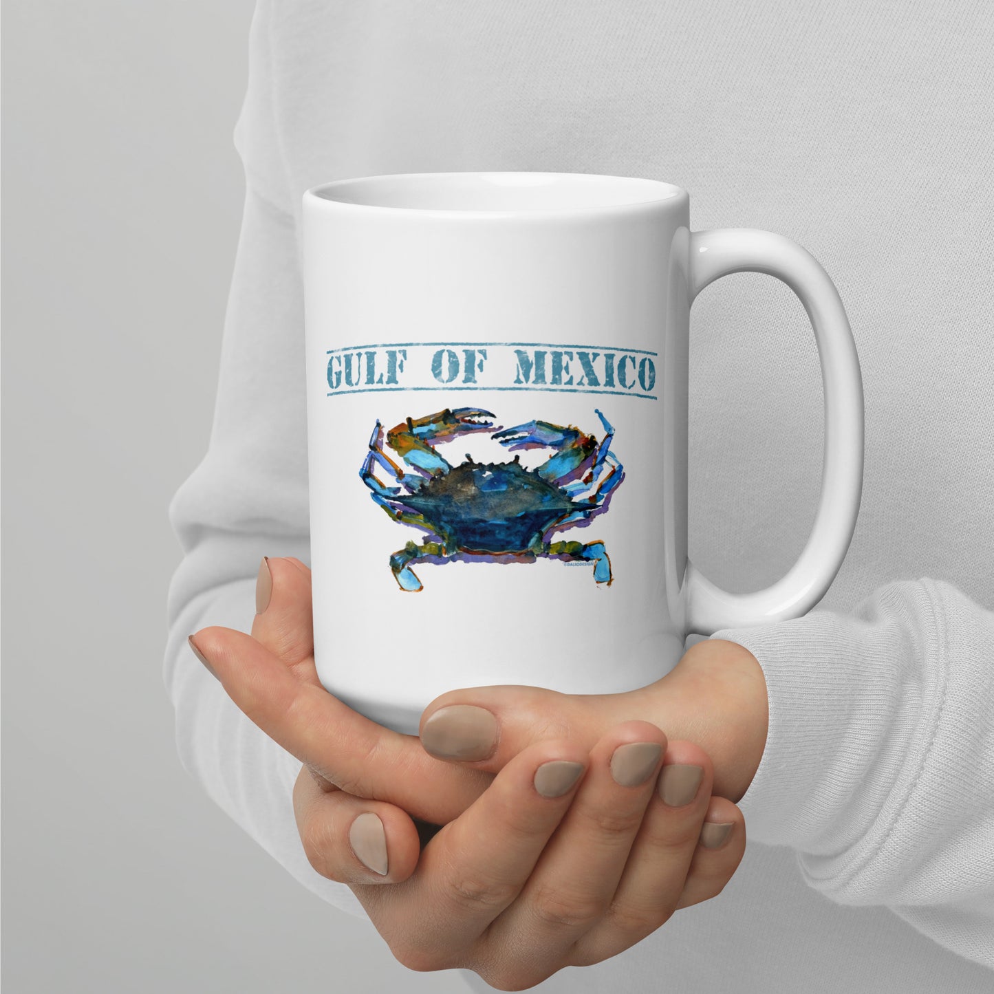 Gulf of Mexico Blue Crab - 15 oz White glossy mug - one image on each side