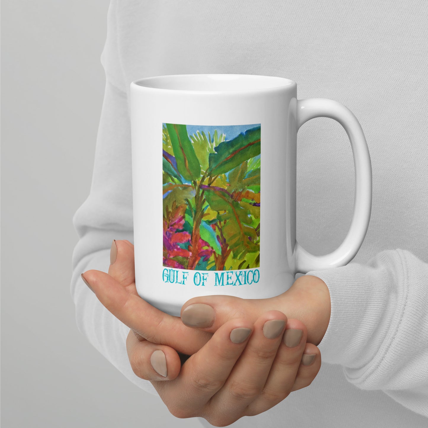 Gulf of Mexico - Banana Trees - 15 oz White glossy mug