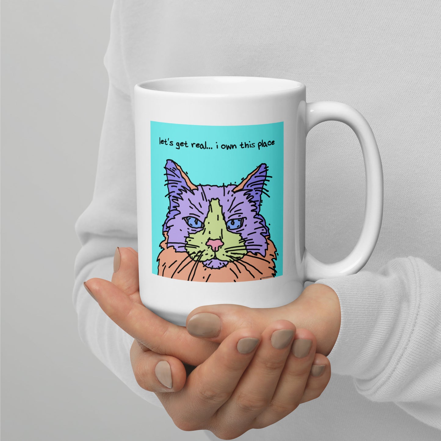 Let’s get real… I own this place - White glossy mug - designs on both sides