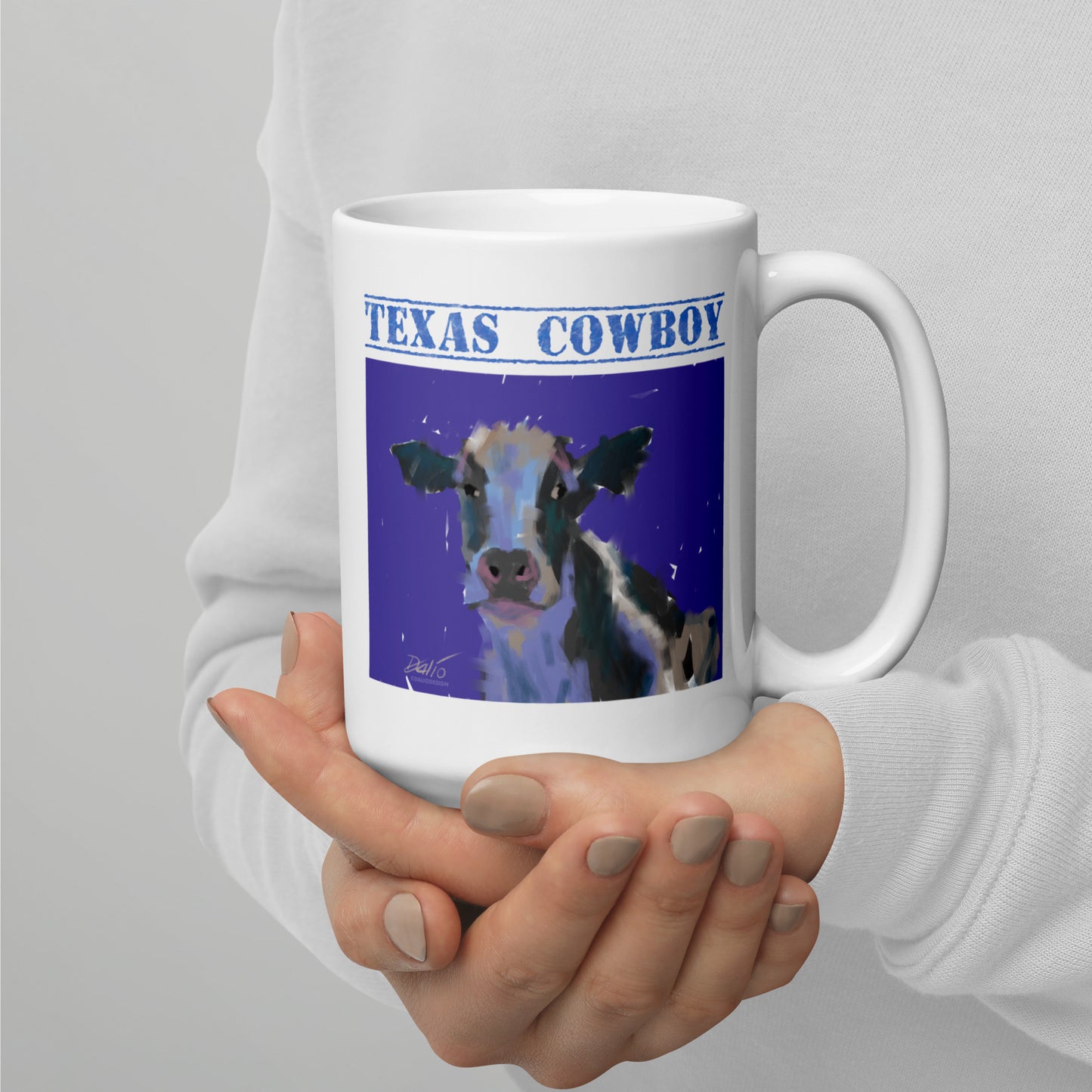 Texas Cowboy - 15 oz White glossy mug - designs on both sides