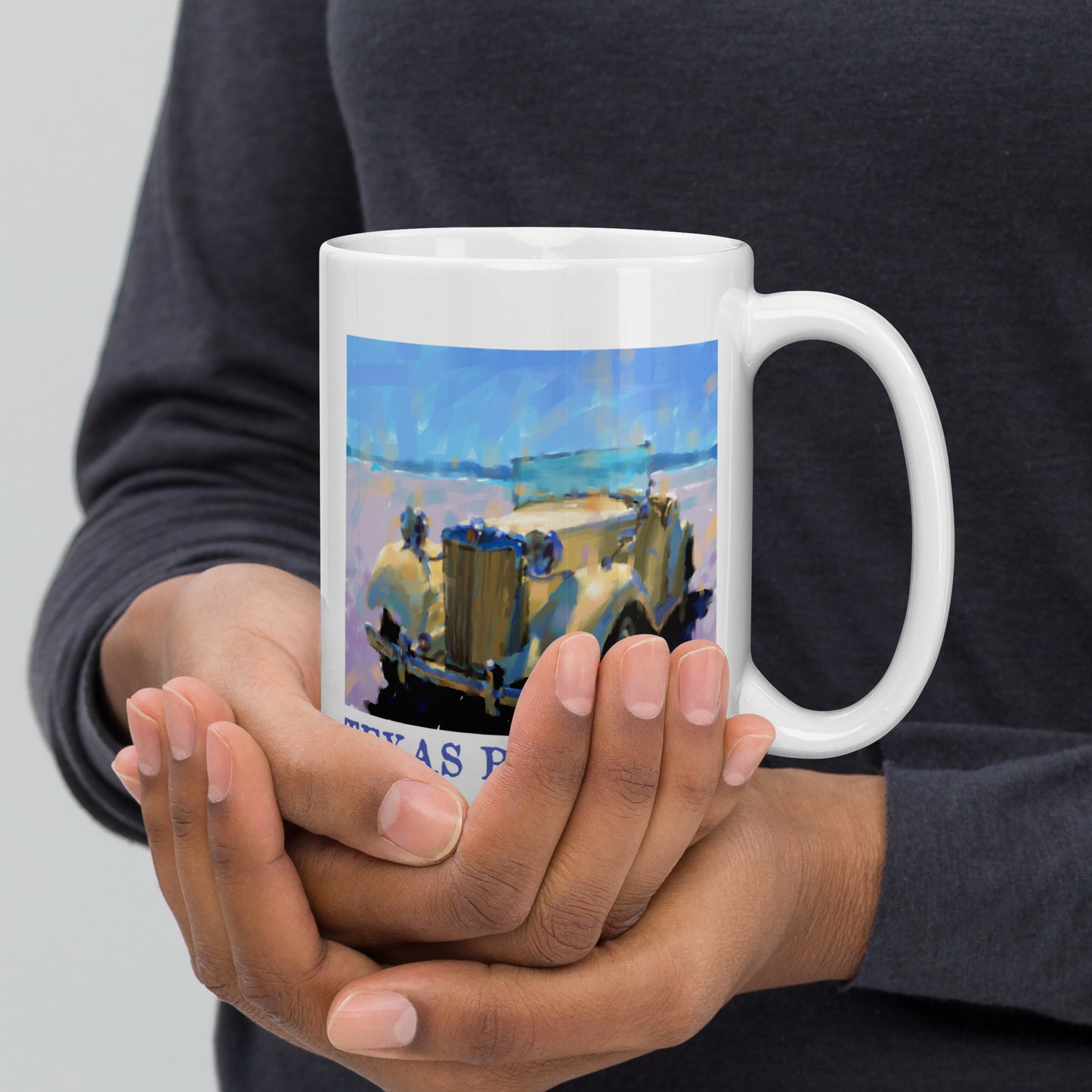Texas Road Trip - MG - 15 oz White glossy mug - designs on both sides