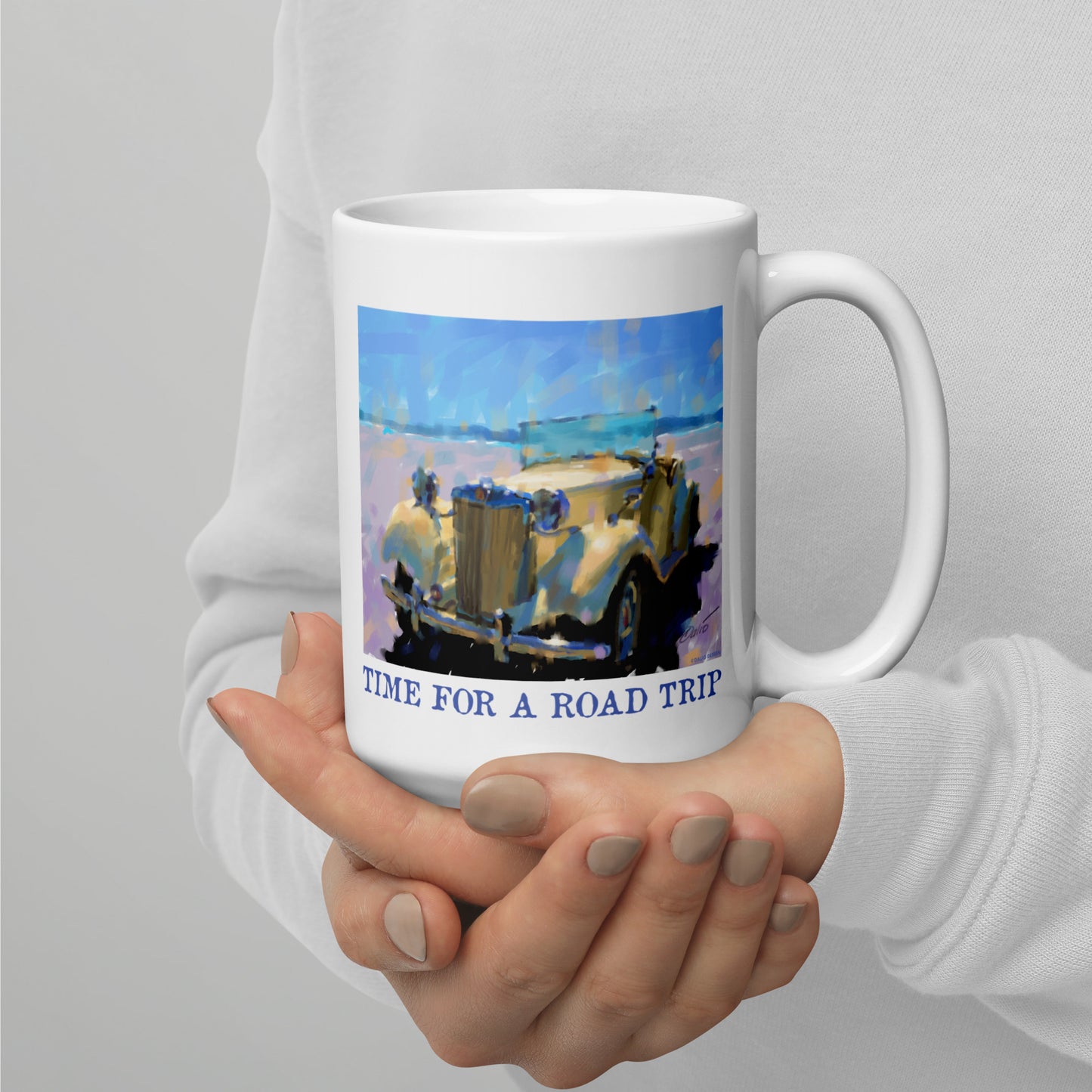 Time for a Road Trip - 15 oz White glossy mug - designs on both sides