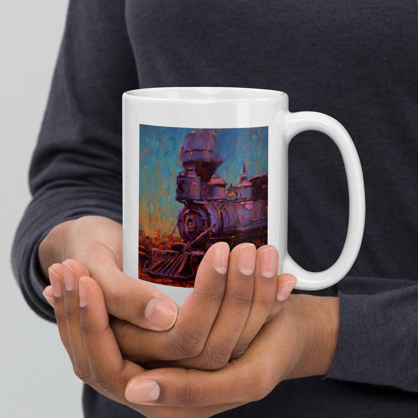 Engine 191 Locomotive - 15 oz White glossy mug - designs on both sides