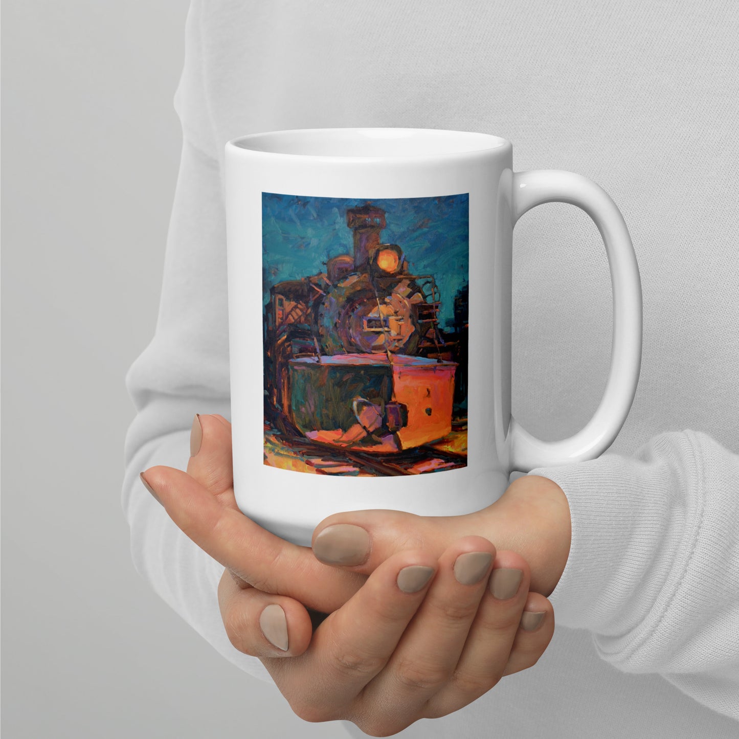 Cumbres Toltec Locomotive - 15 oz White glossy mug - designs on both sides